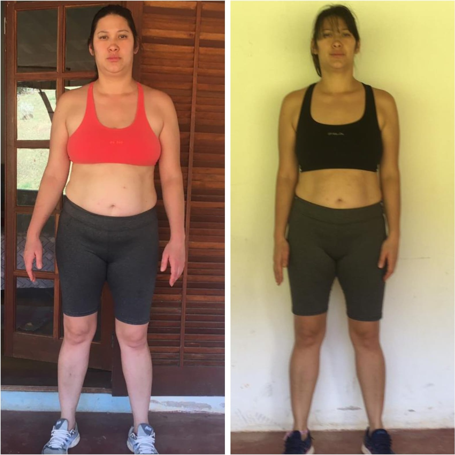Antes e depois de aluna da consultoria online 1: emagrecimento e definição muscular