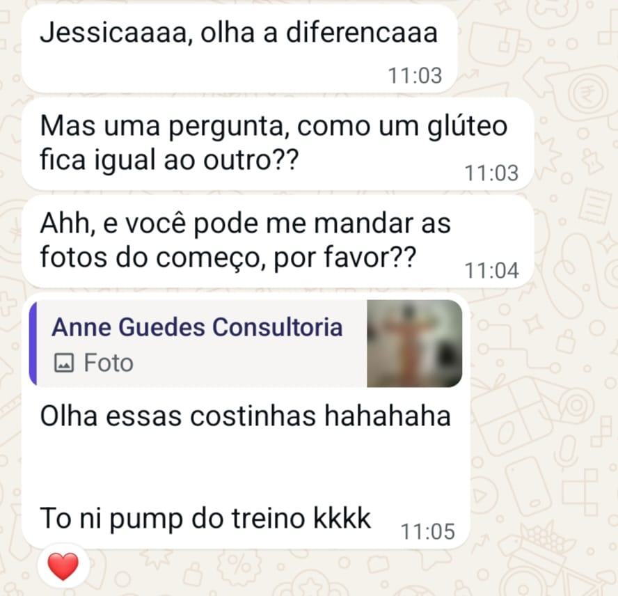 Print de conversa no WhatsApp: aluna agradece o acompanhamento